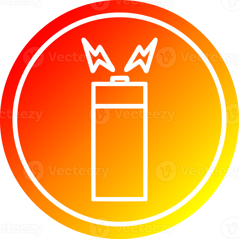 battery circular icon with warm gradient finish png
