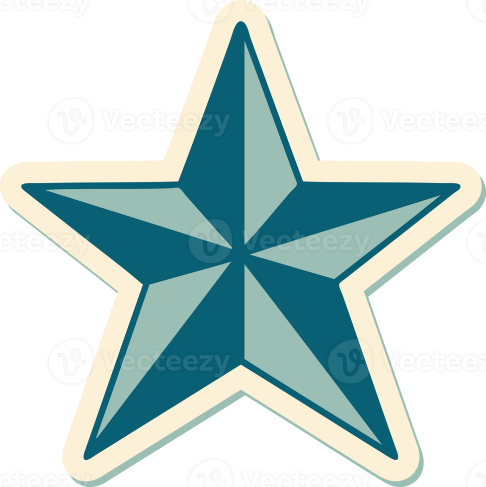 sticker of tattoo in traditional style of a star png