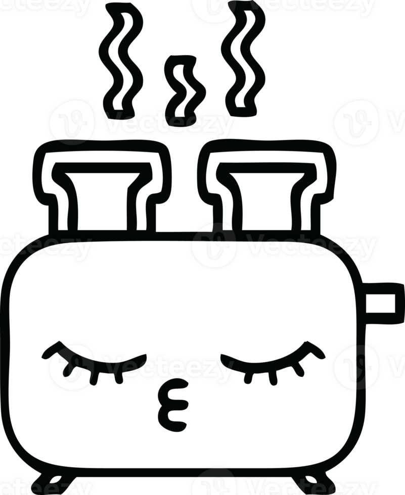 line drawing cartoon of a of a toaster png