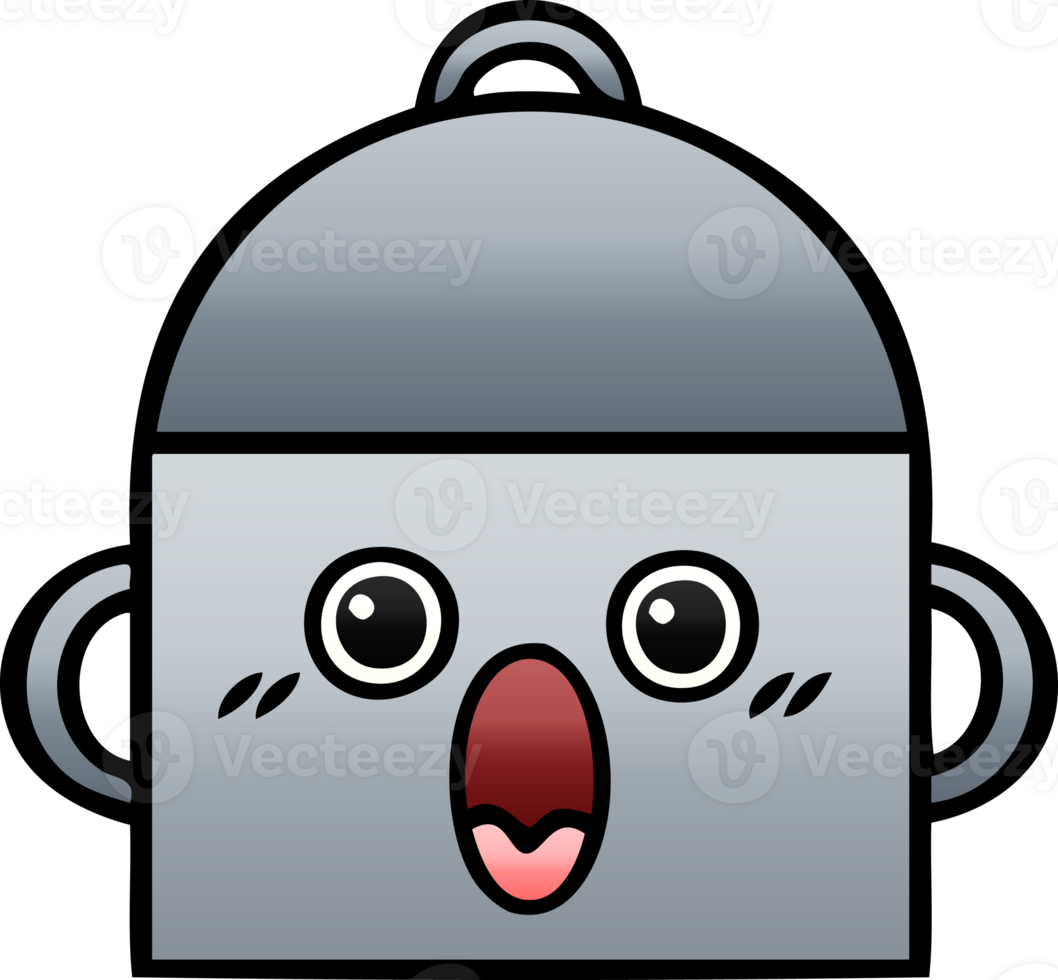 gradient shaded cartoon of a cooking pot png