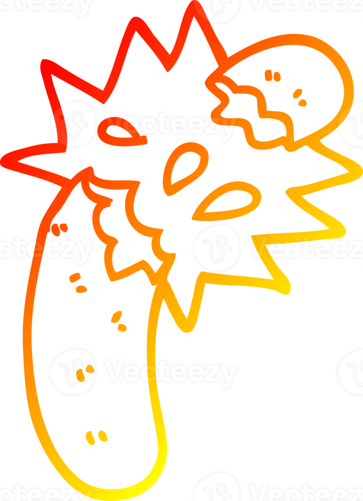 warm gradient line drawing of a cartoon sausage png