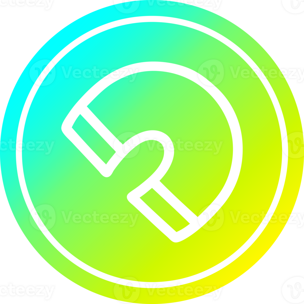 traditional magnet circular icon with cool gradient finish png