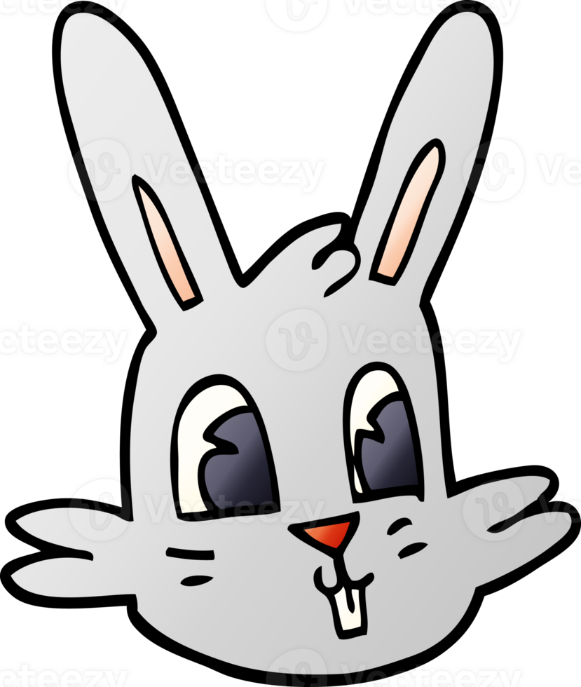 cartoon doodle bunny face png