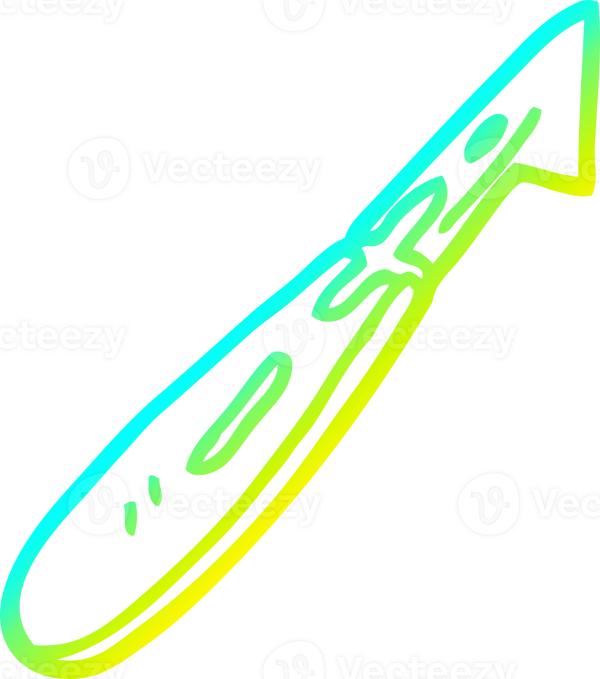 cold gradient line drawing of a cartoon craft knife png