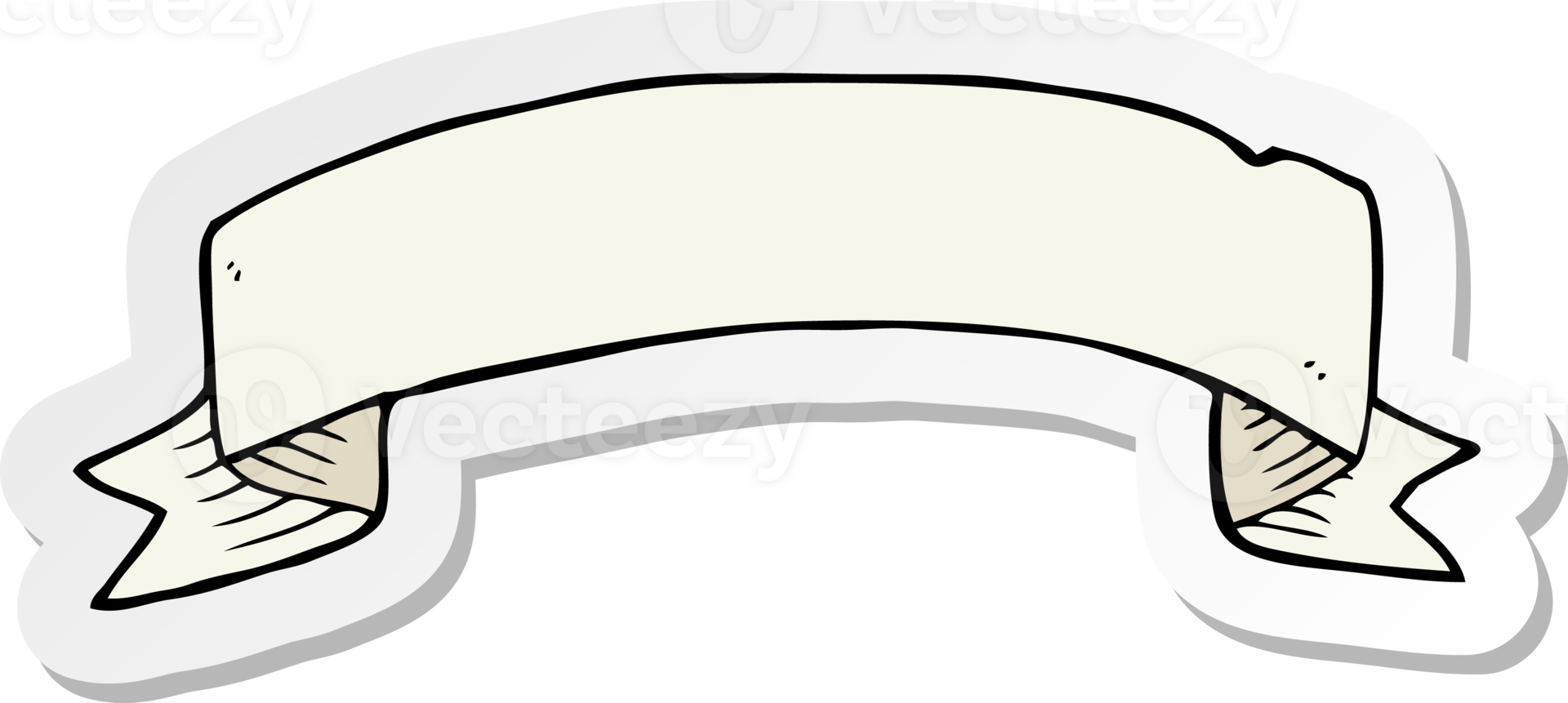 sticker of a cartoon tattoo scroll banner png