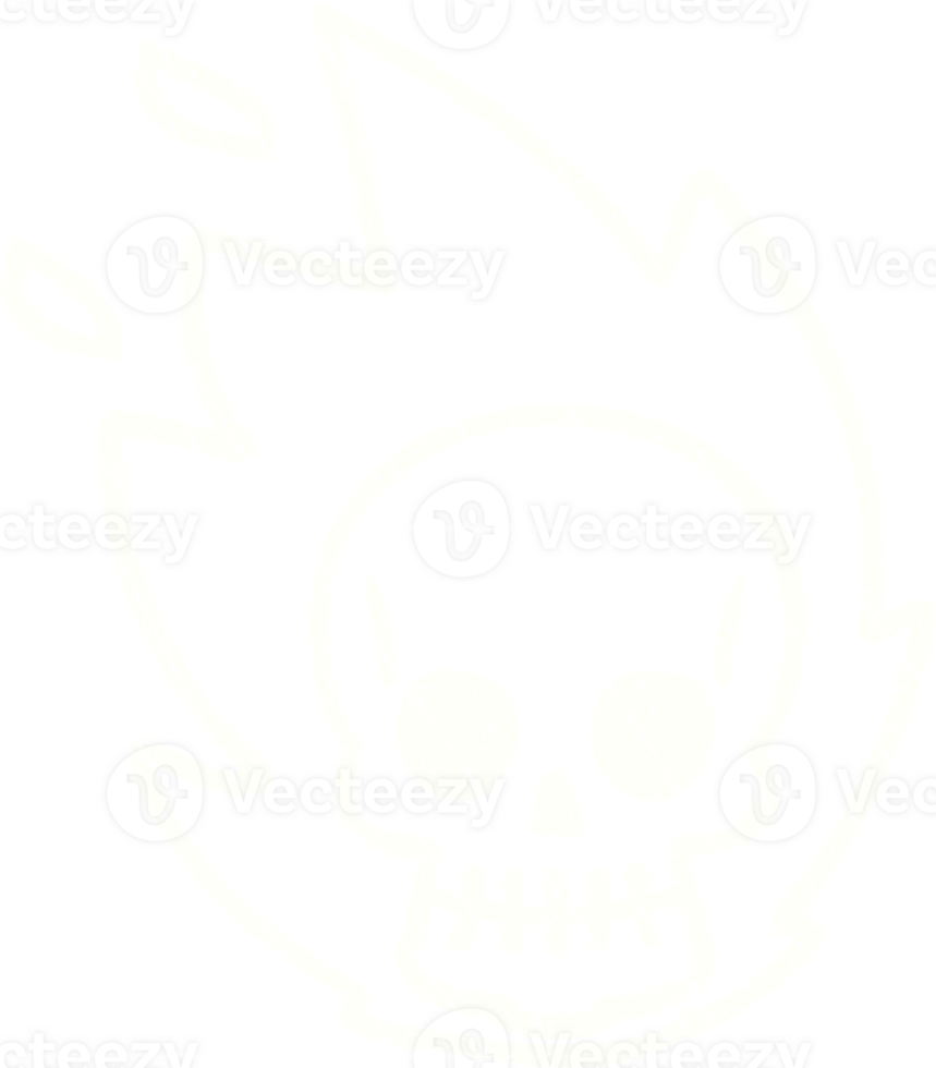Flaming Skull Chalk Drawing png