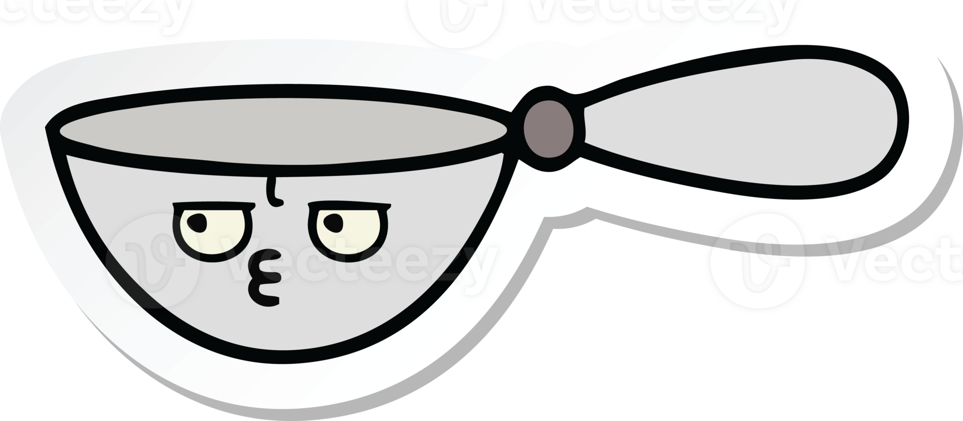 sticker of a cute cartoon measuring spoon png