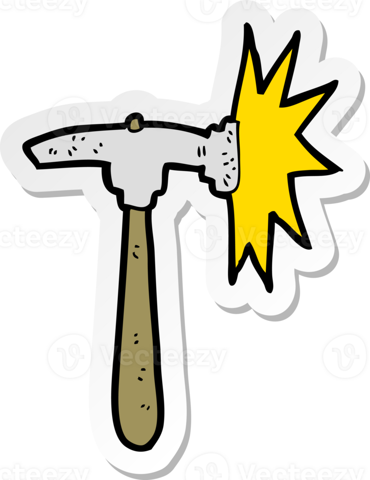 sticker of a cartoon hammer png
