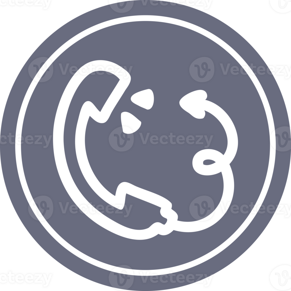 telephone handset with devil tail circular icon symbol png