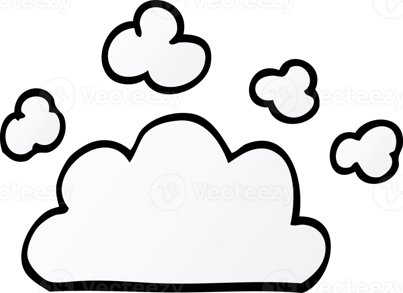 cartoon doodle weather cloud png