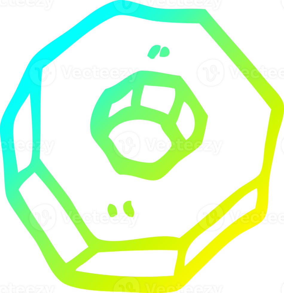 cold gradient line drawing of a cartoon nut png