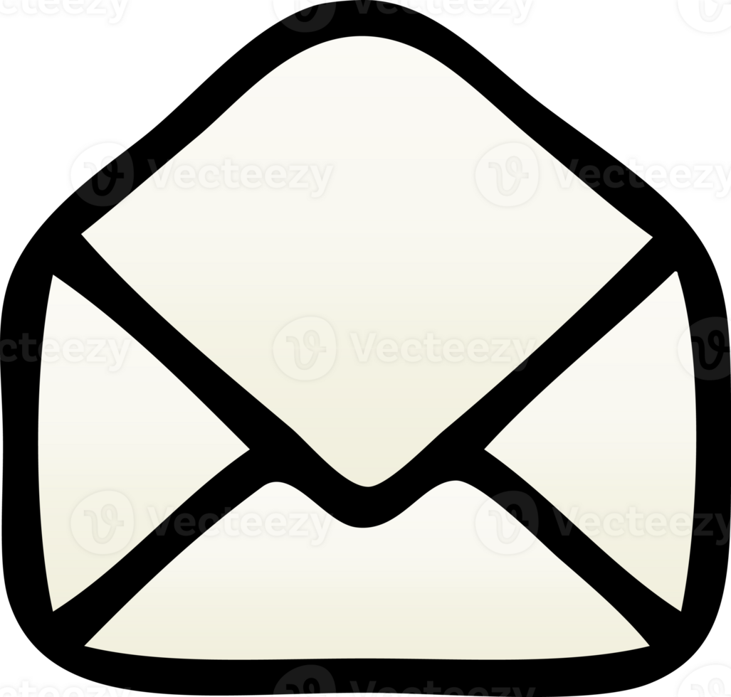 gradient shaded cartoon of a paper envelope png