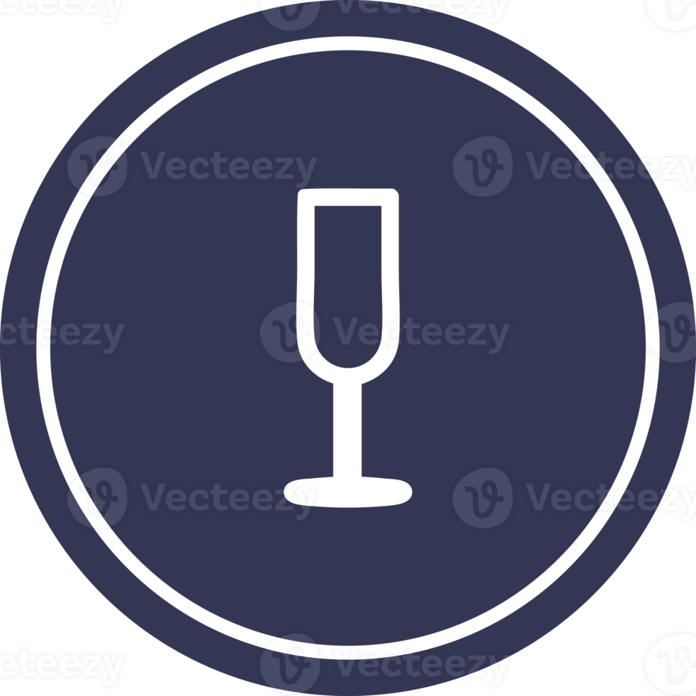 champagne flute circular icon symbol png