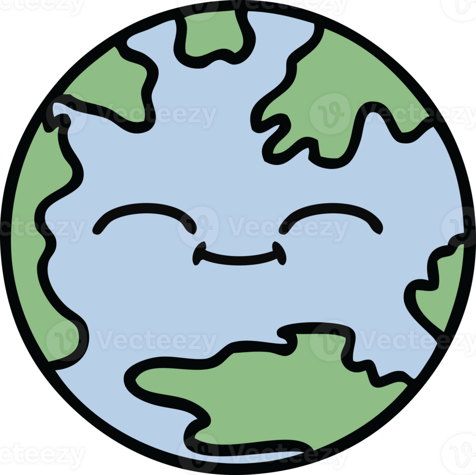 cute cartoon of a planet earth png