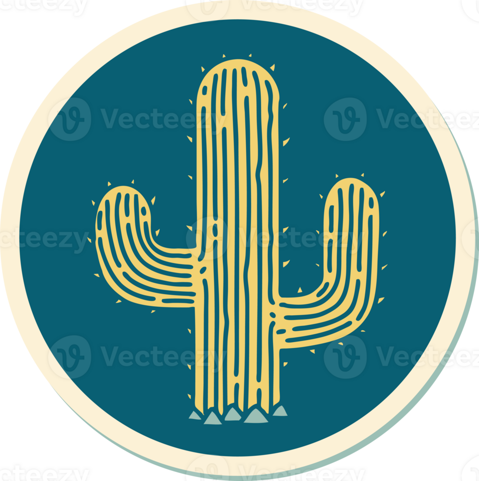 sticker of tattoo in traditional style of a cactus png