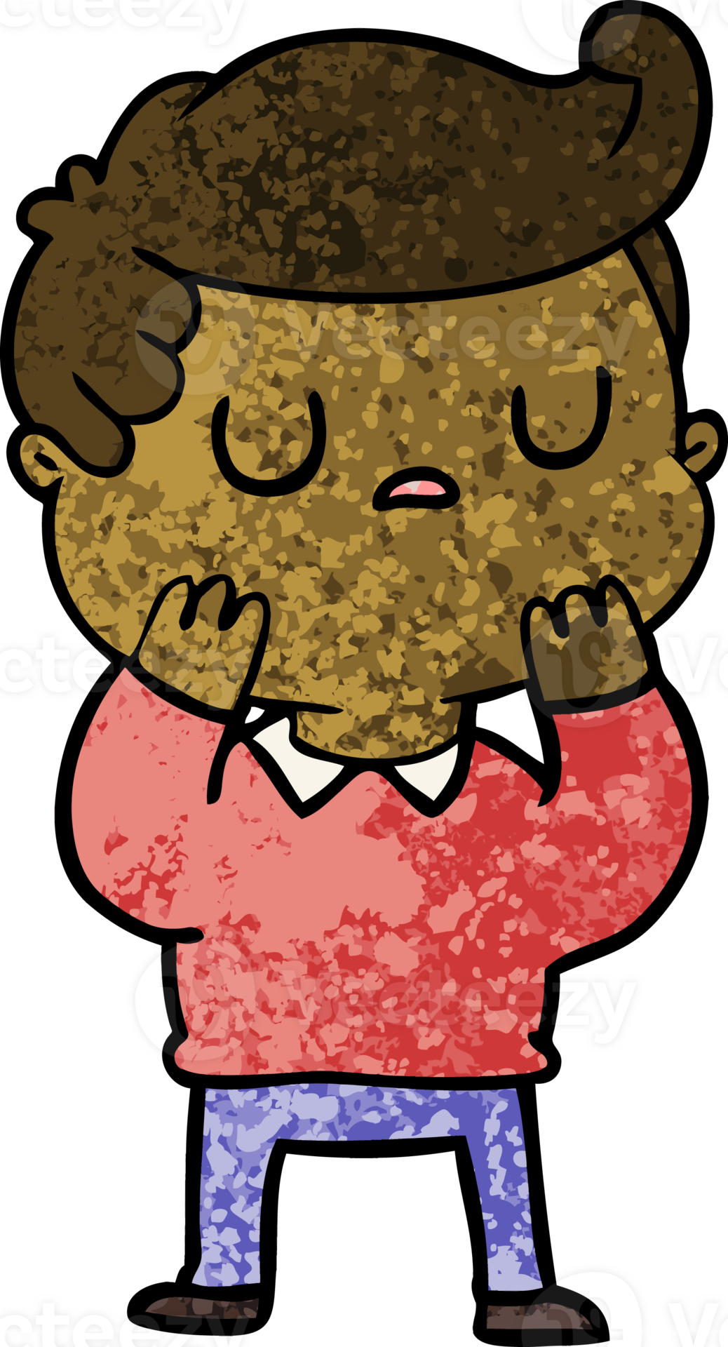 cartoon aloof man considering 45043161 PNG