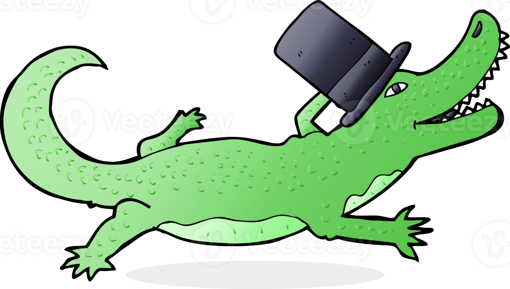 cartoon crocodile in top hat png