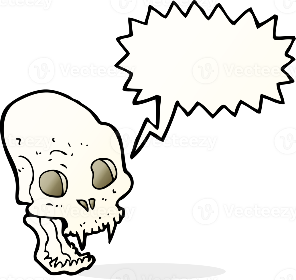 cartoon spooky vampire skull with speech bubble png