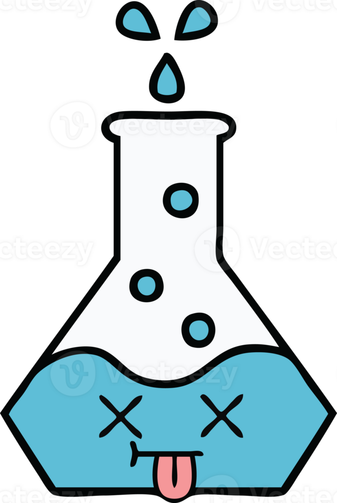 cute cartoon of a science beaker png