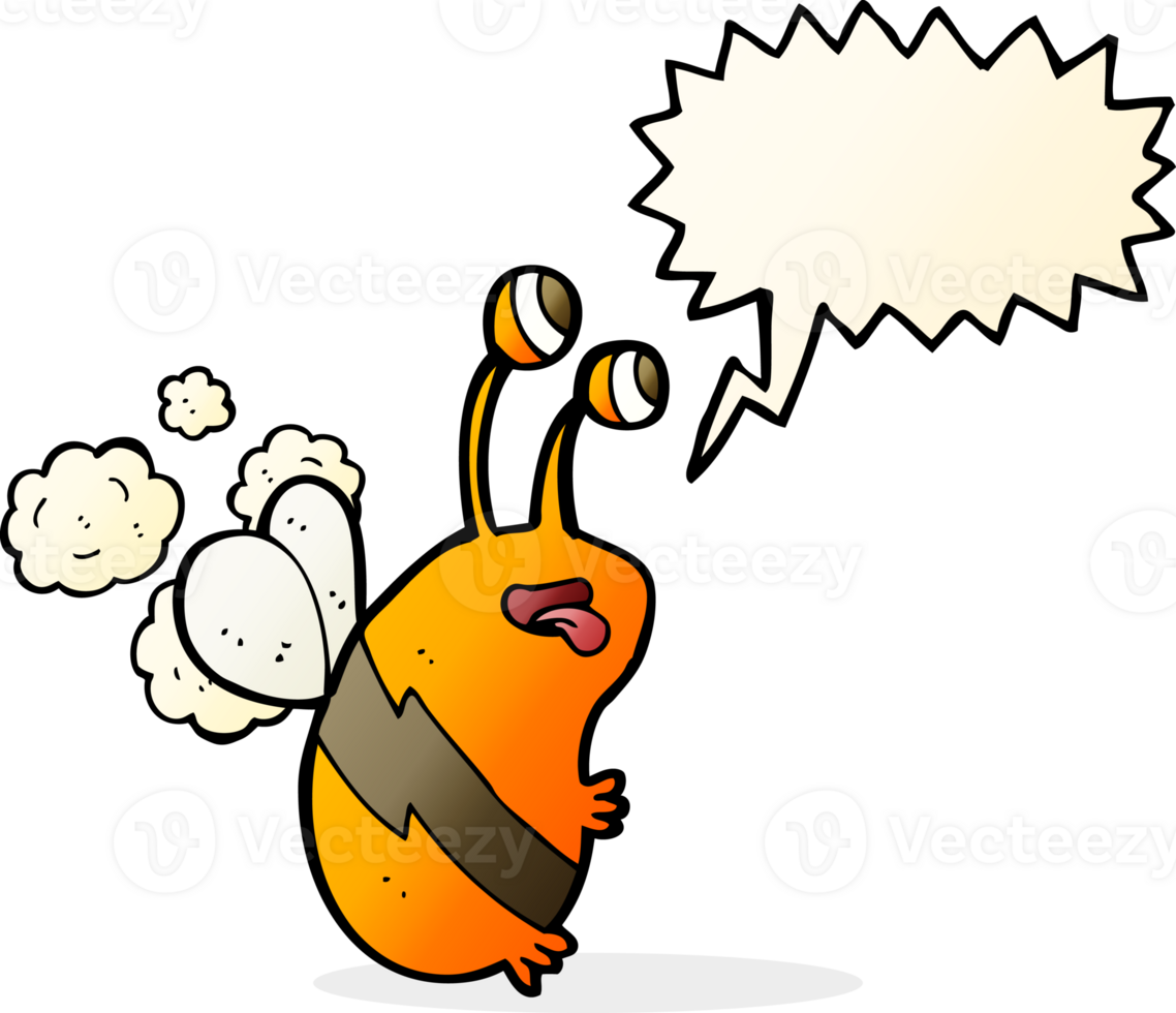cartoon funny bee with speech bubble png