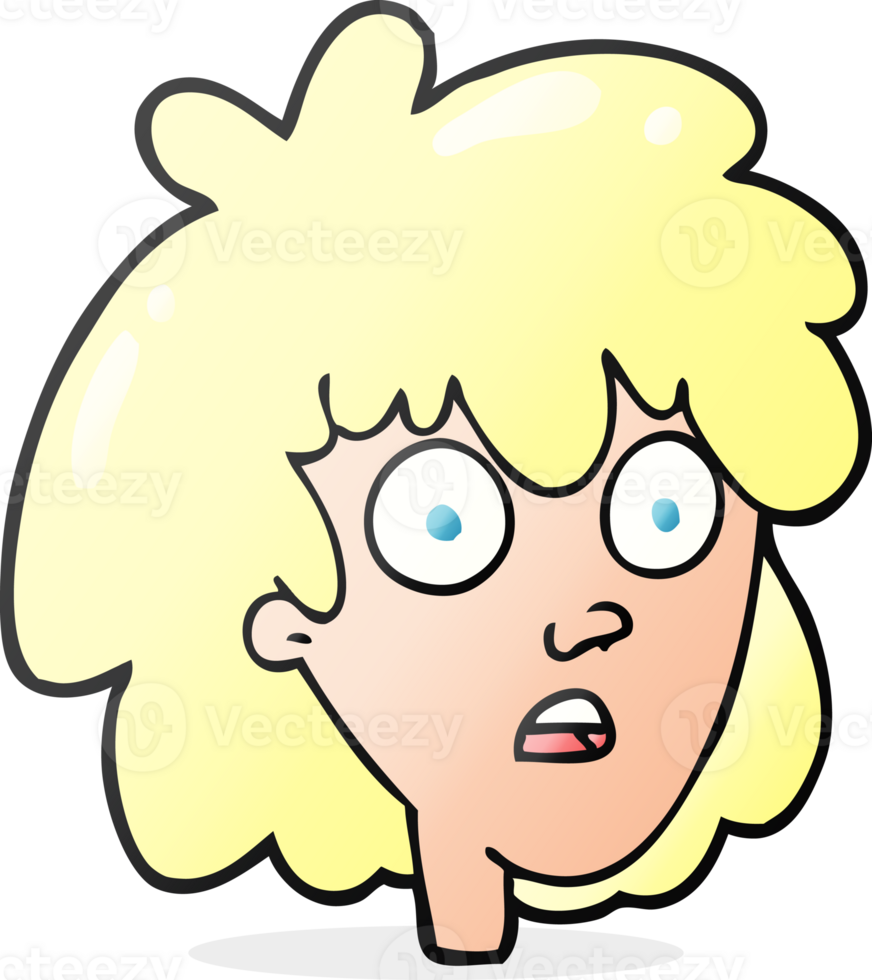 hand drawn cartoon female face png