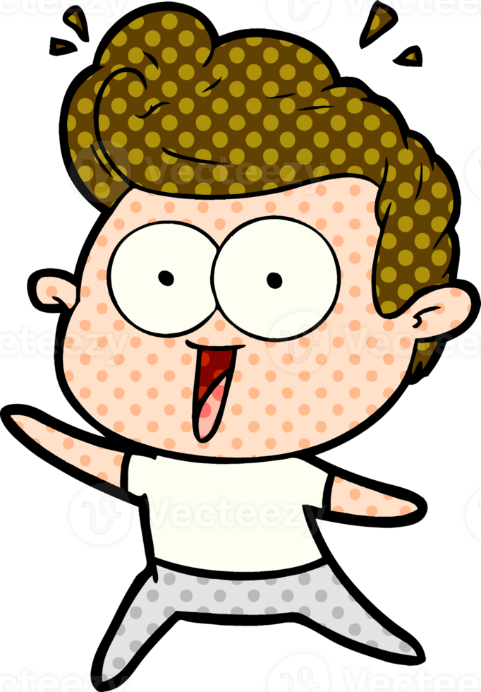 cartoon excited man png