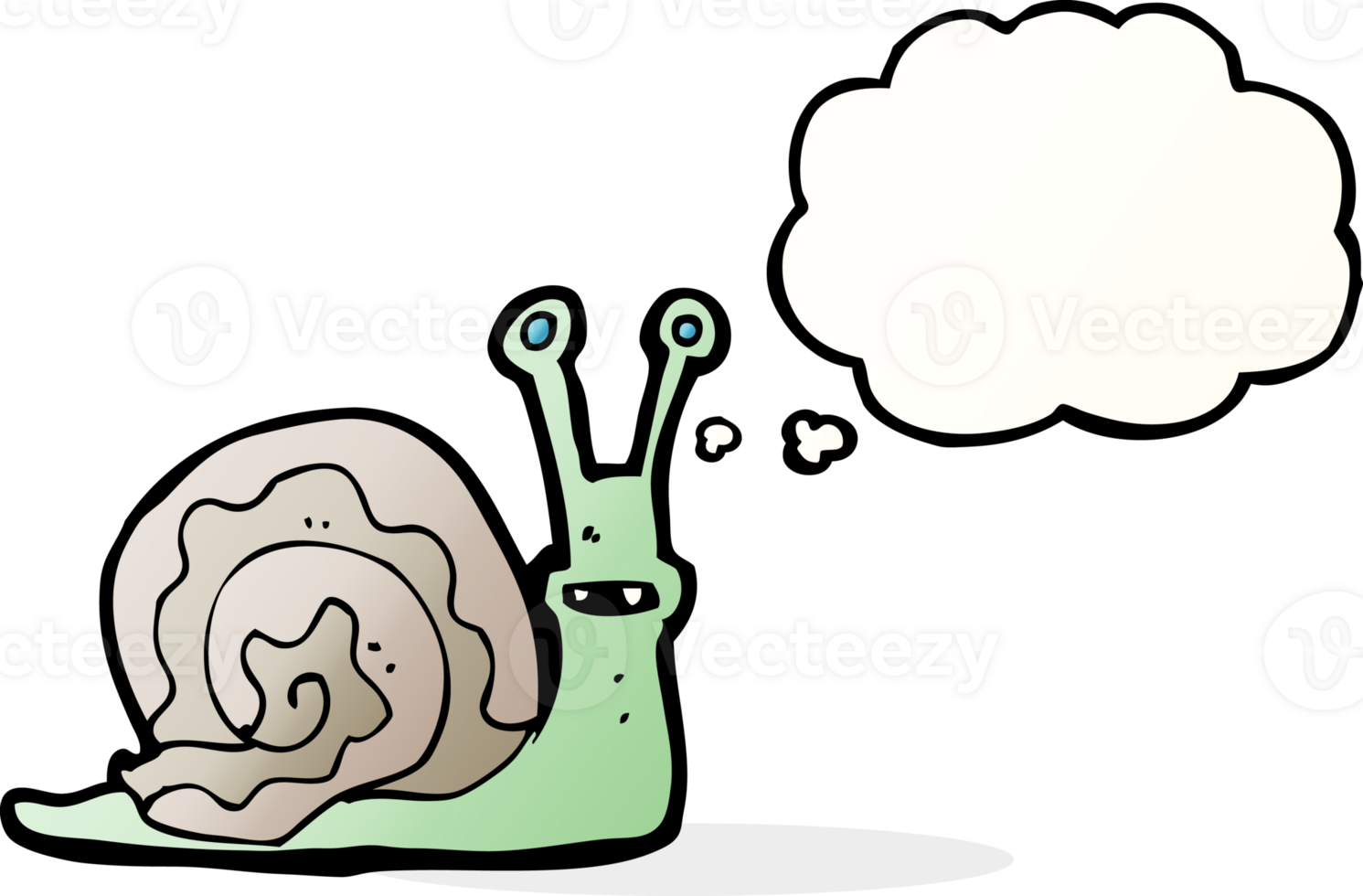 cartoon snail with thought bubble png
