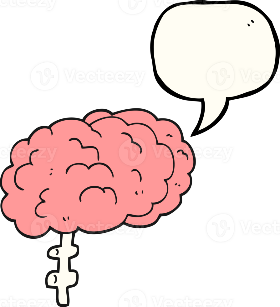 hand drawn speech bubble cartoon brain png