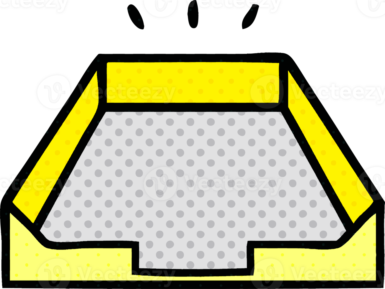 comic book style cartoon of a empty tray png