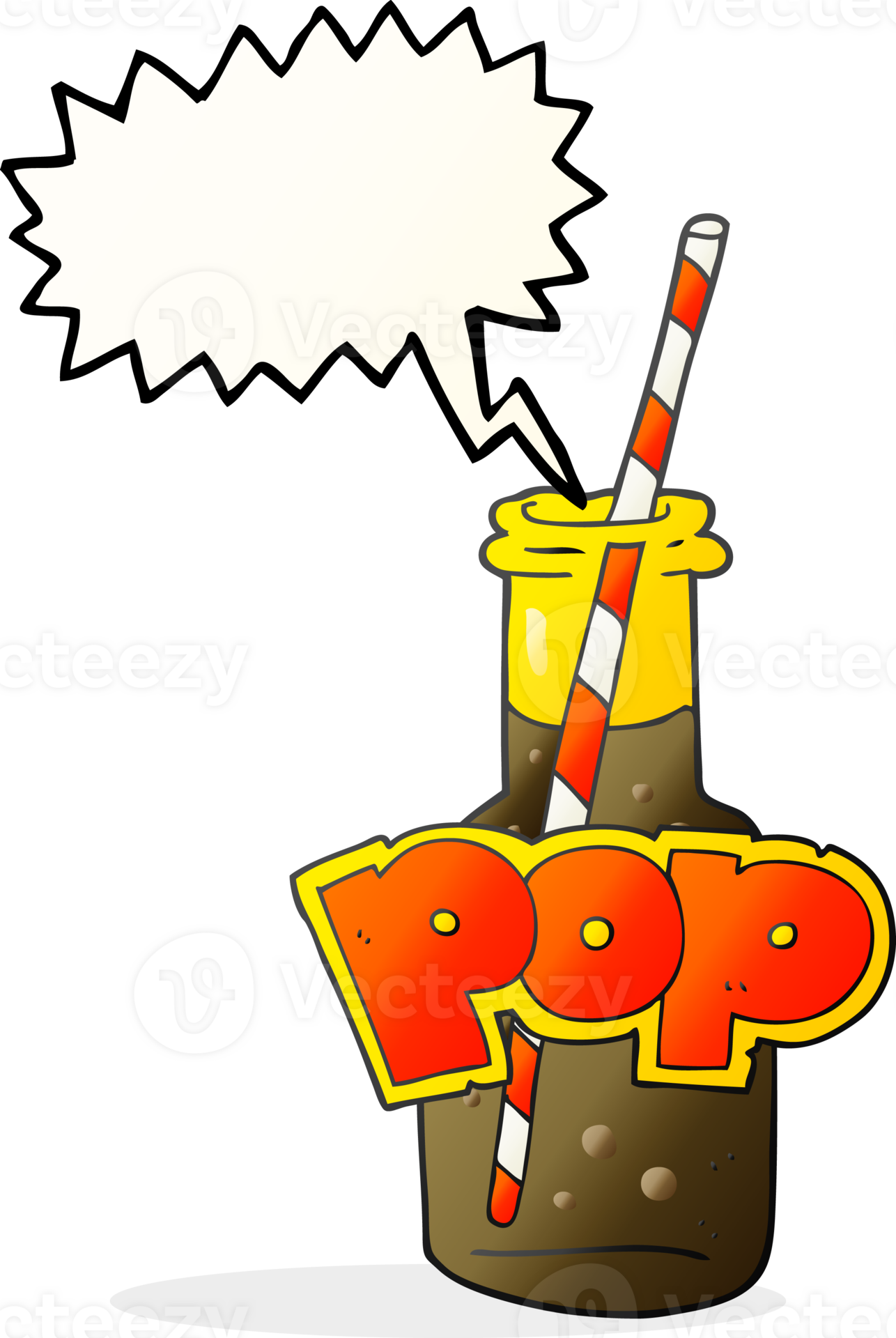 hand drawn speech bubble cartoon fizzy drink bottle 45043694 PNG