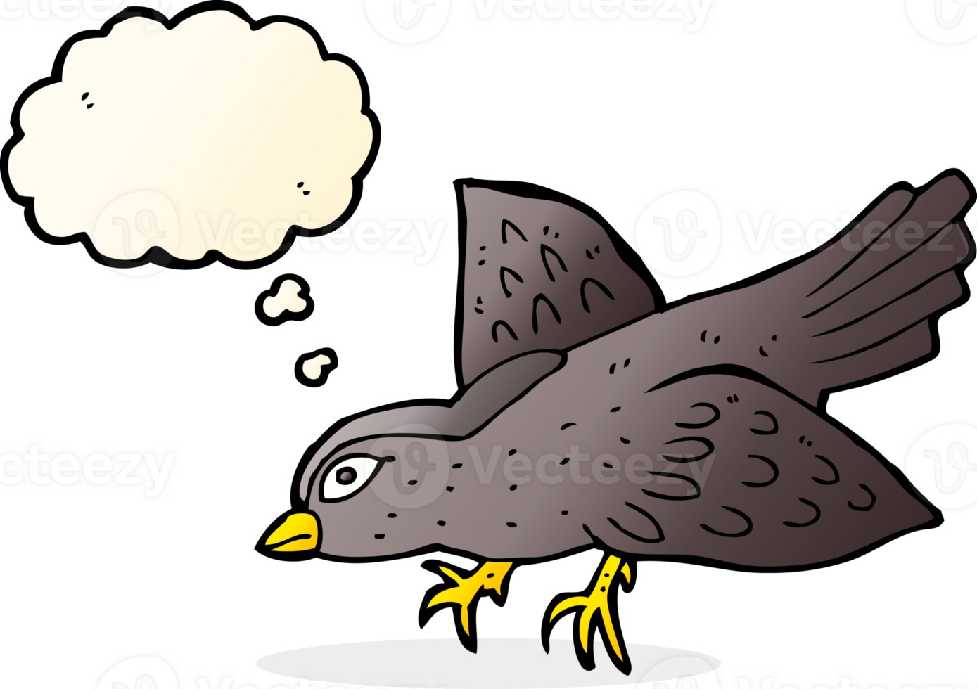 cartoon bird with thought bubble png