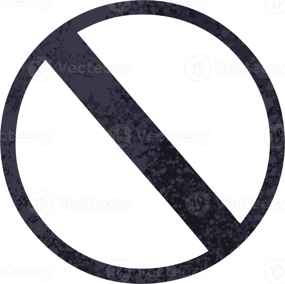 retro illustration style cartoon of a no entry sign png