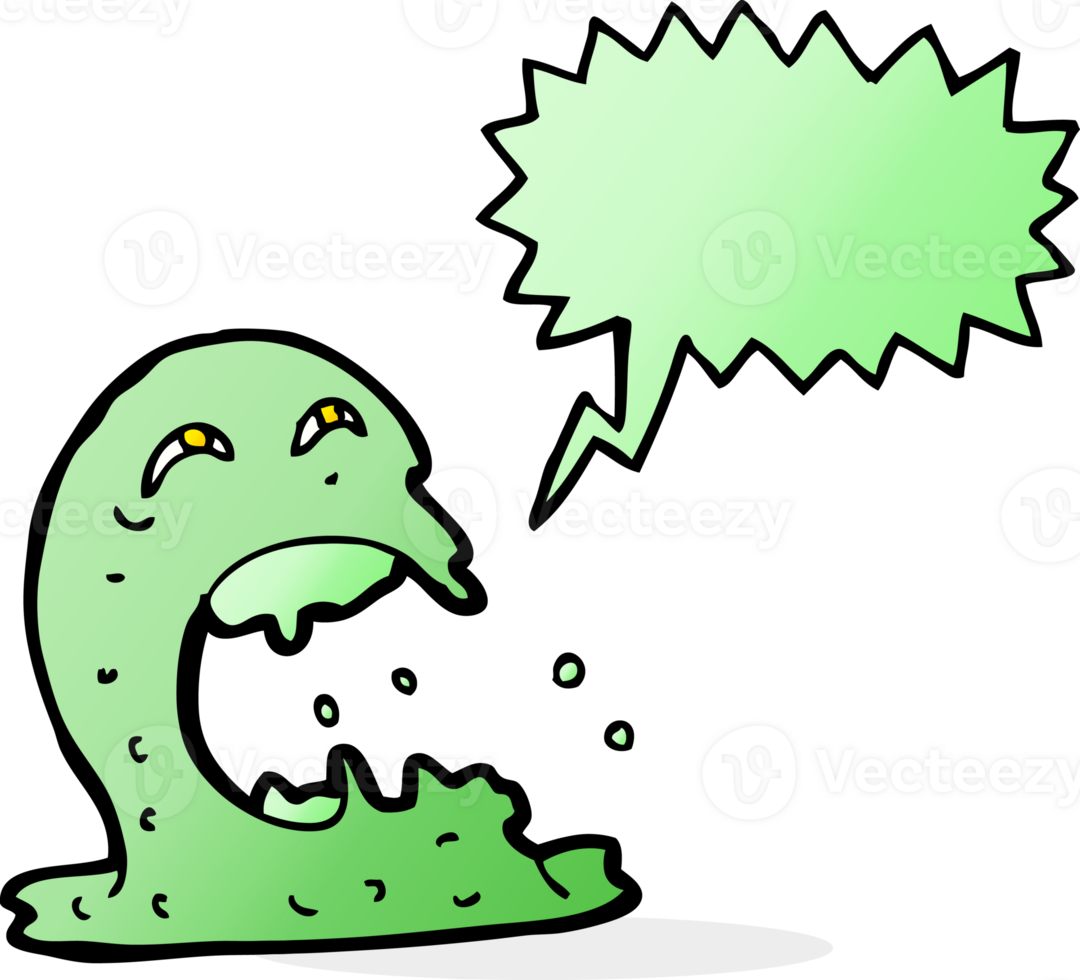 cartoon gross ghost with speech bubble png