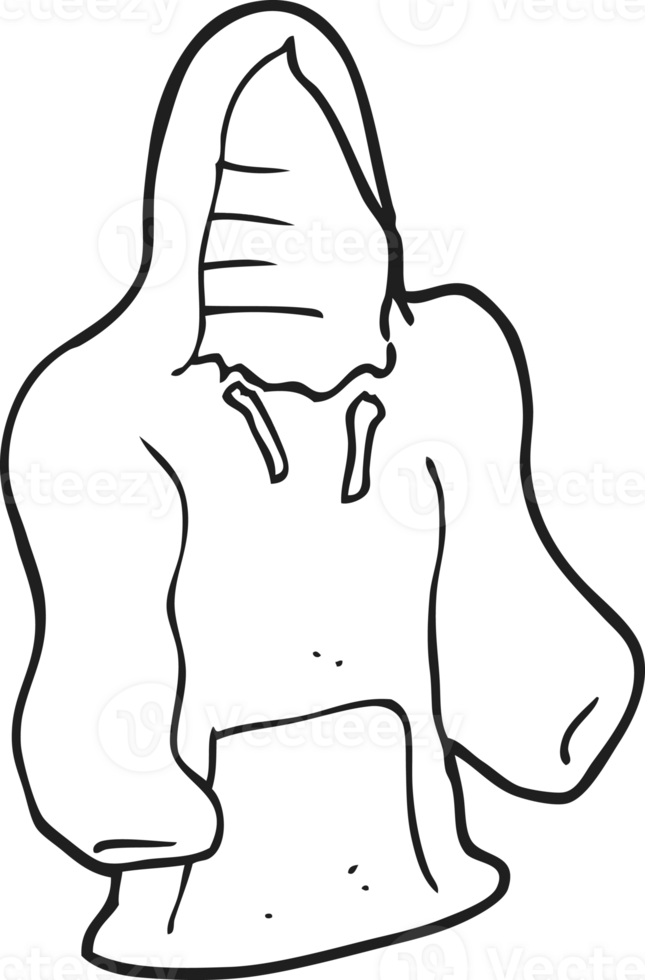 hand drawn black and white cartoon hooded top png