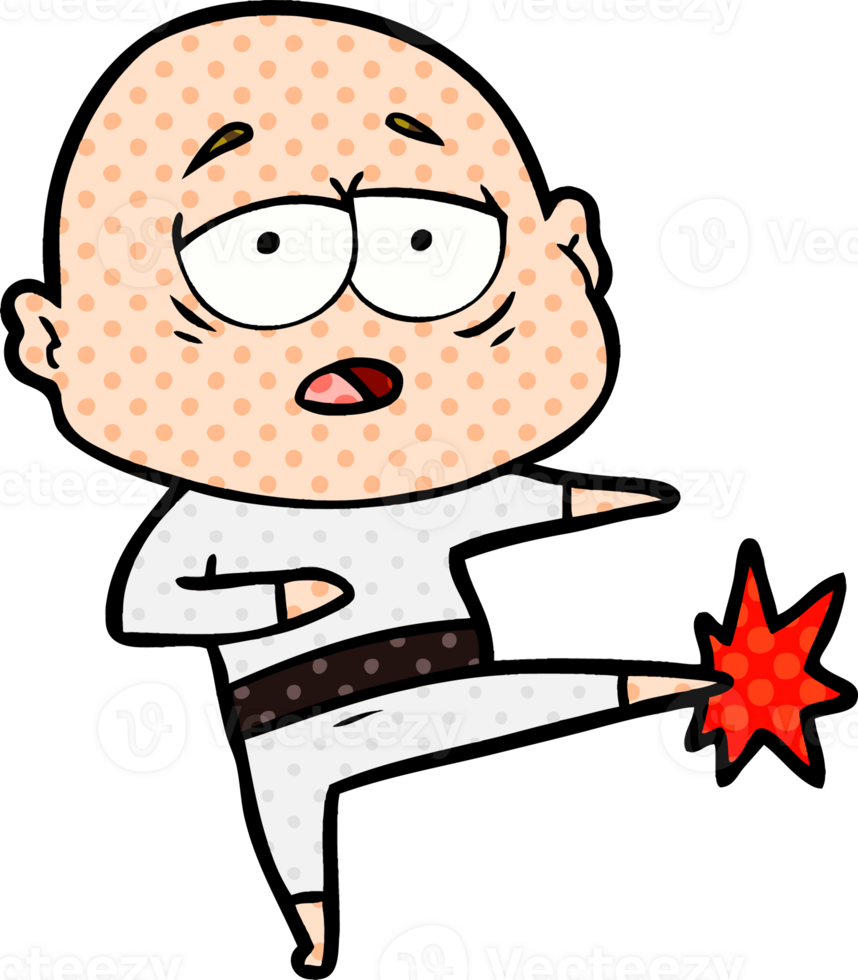cartoon tired bald man png
