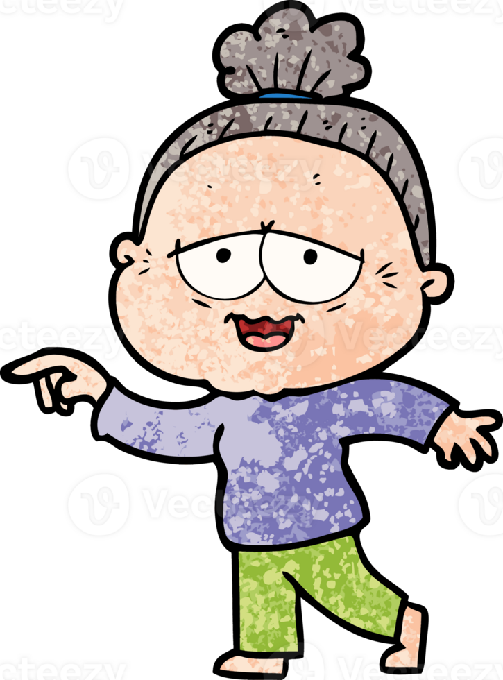 cartoon happy old lady png