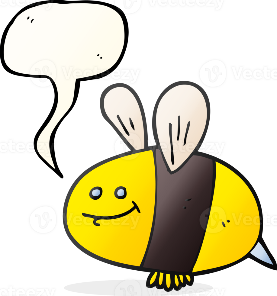 hand drawn speech bubble cartoon bee png