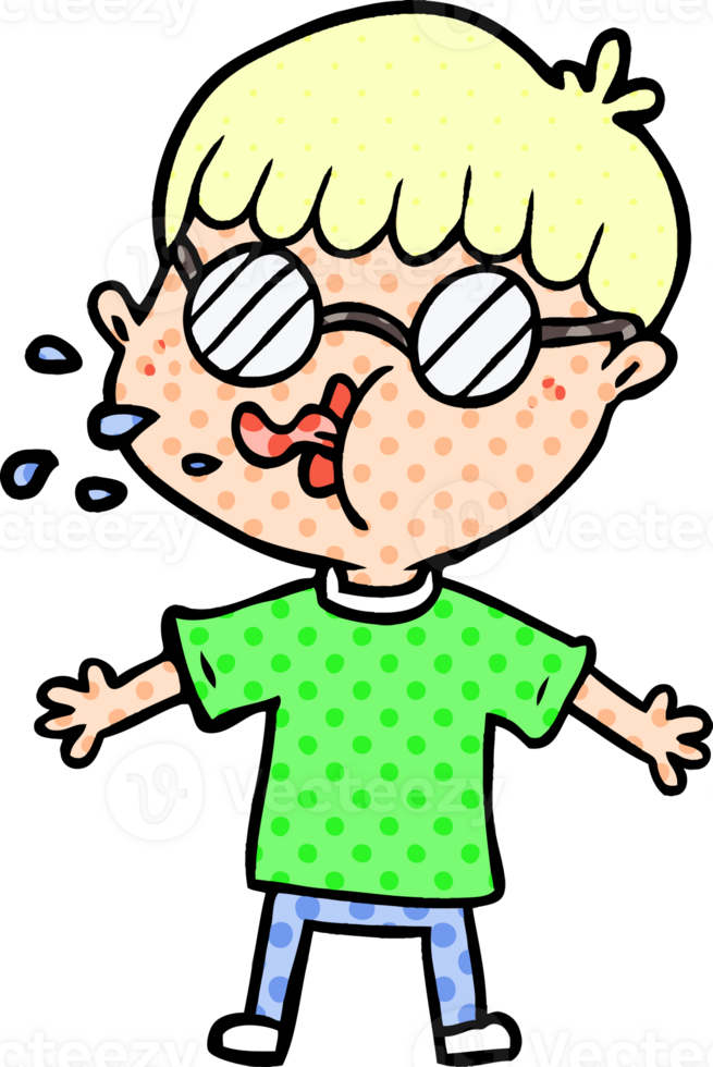 cartoon boy wearing spectacles png
