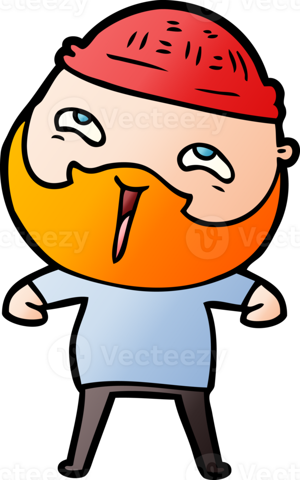 cartoon happy bearded man png