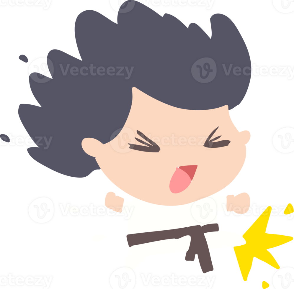 cartoon kicking karate champ png