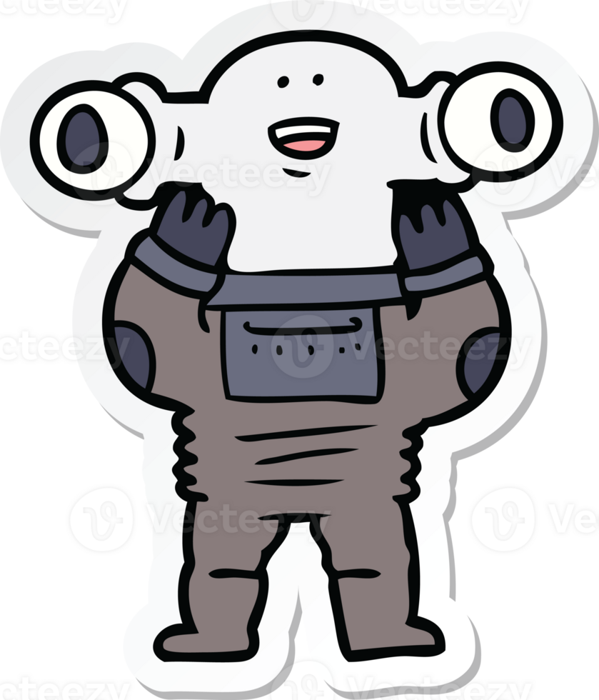 sticker of a friendly cartoon alien png