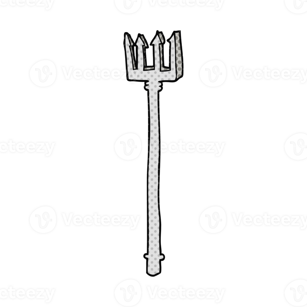 hand drawn cartoon devil fork png