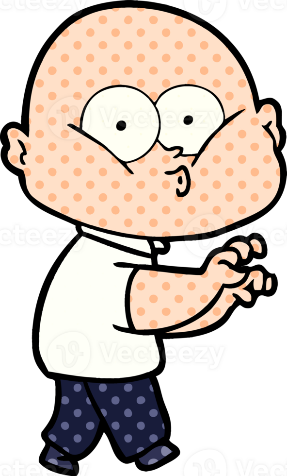 cartoon bald man staring png
