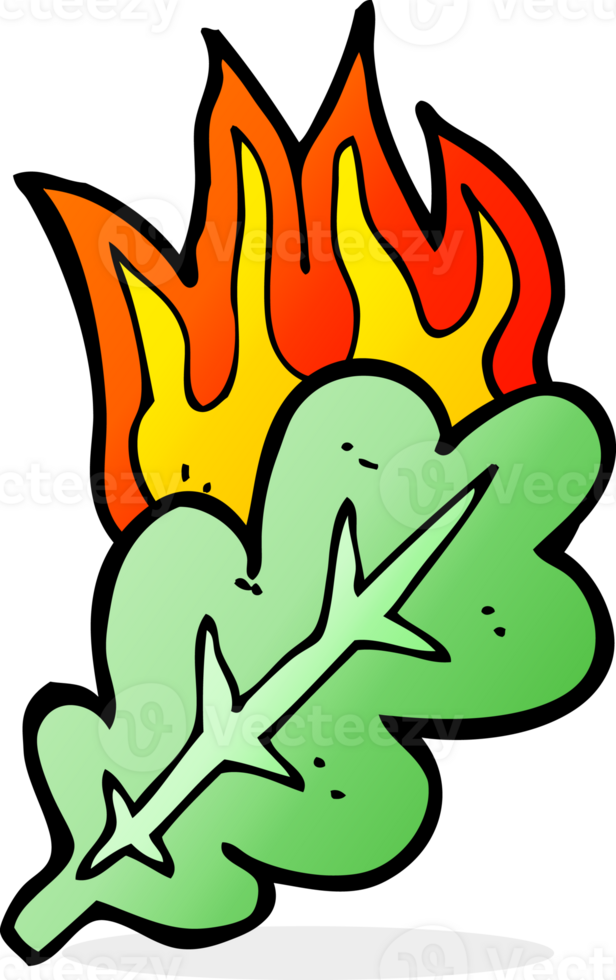 cartoon burning leaf symbol png
