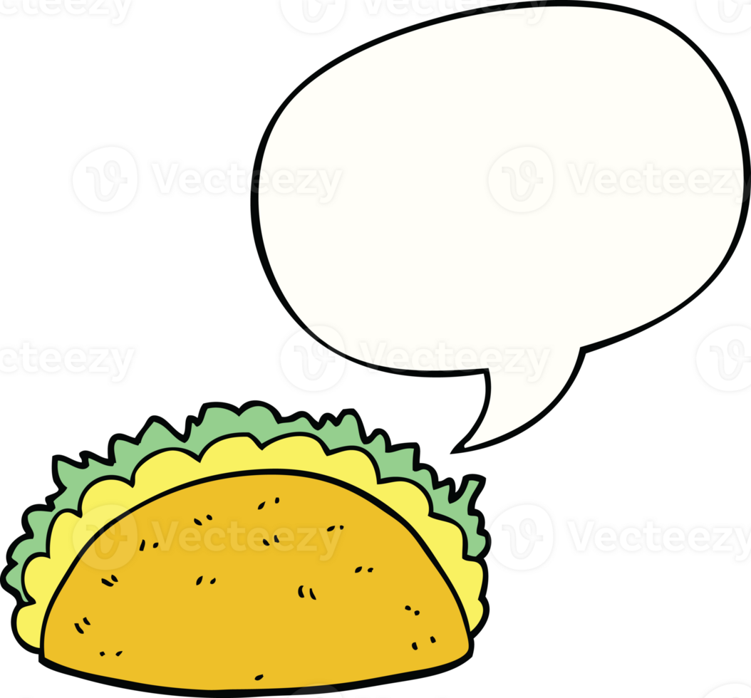 cartoon taco with speech bubble png