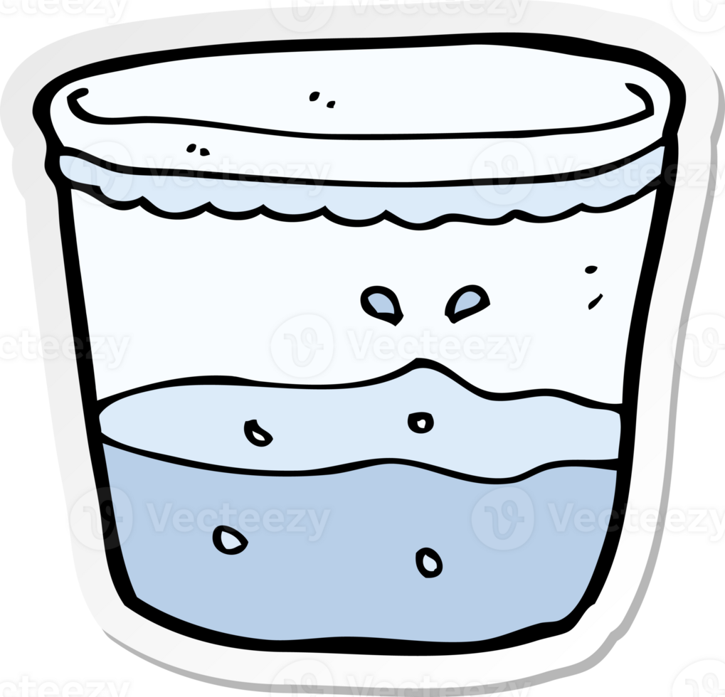sticker of a cartoon glass of water png