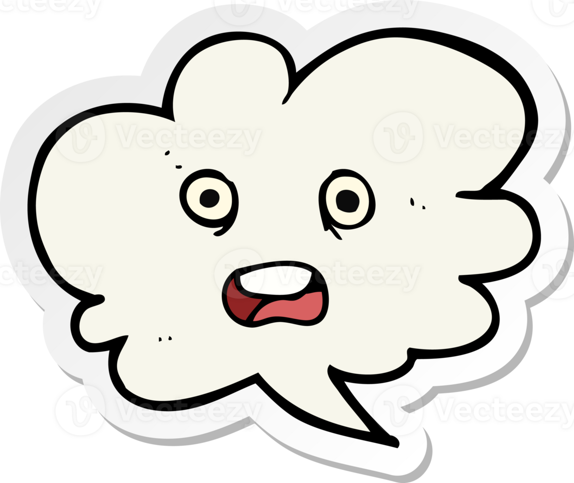 sticker of a cartoon shocked speech bubble png