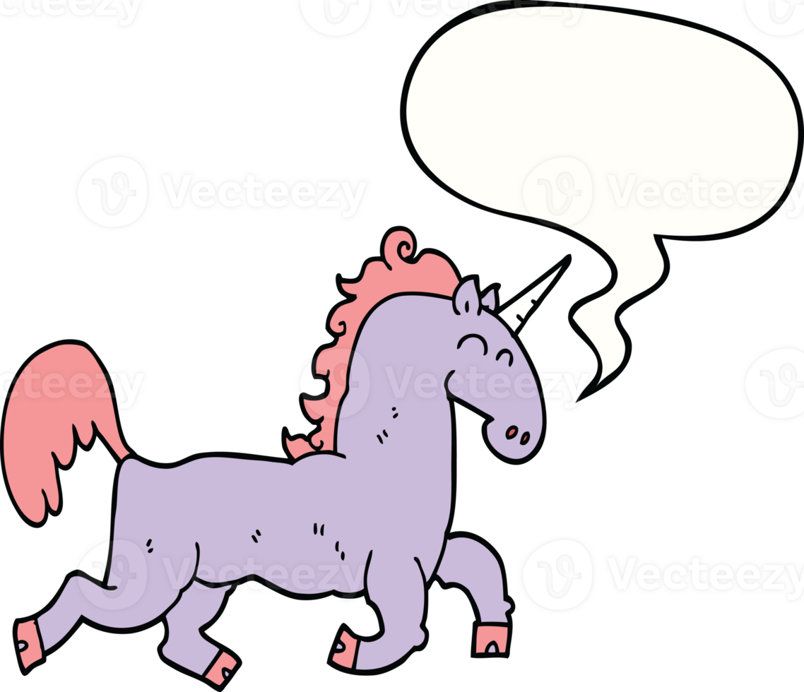 cartoon unicorn with speech bubble png