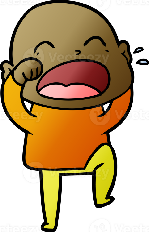 cartoon shouting bald man png
