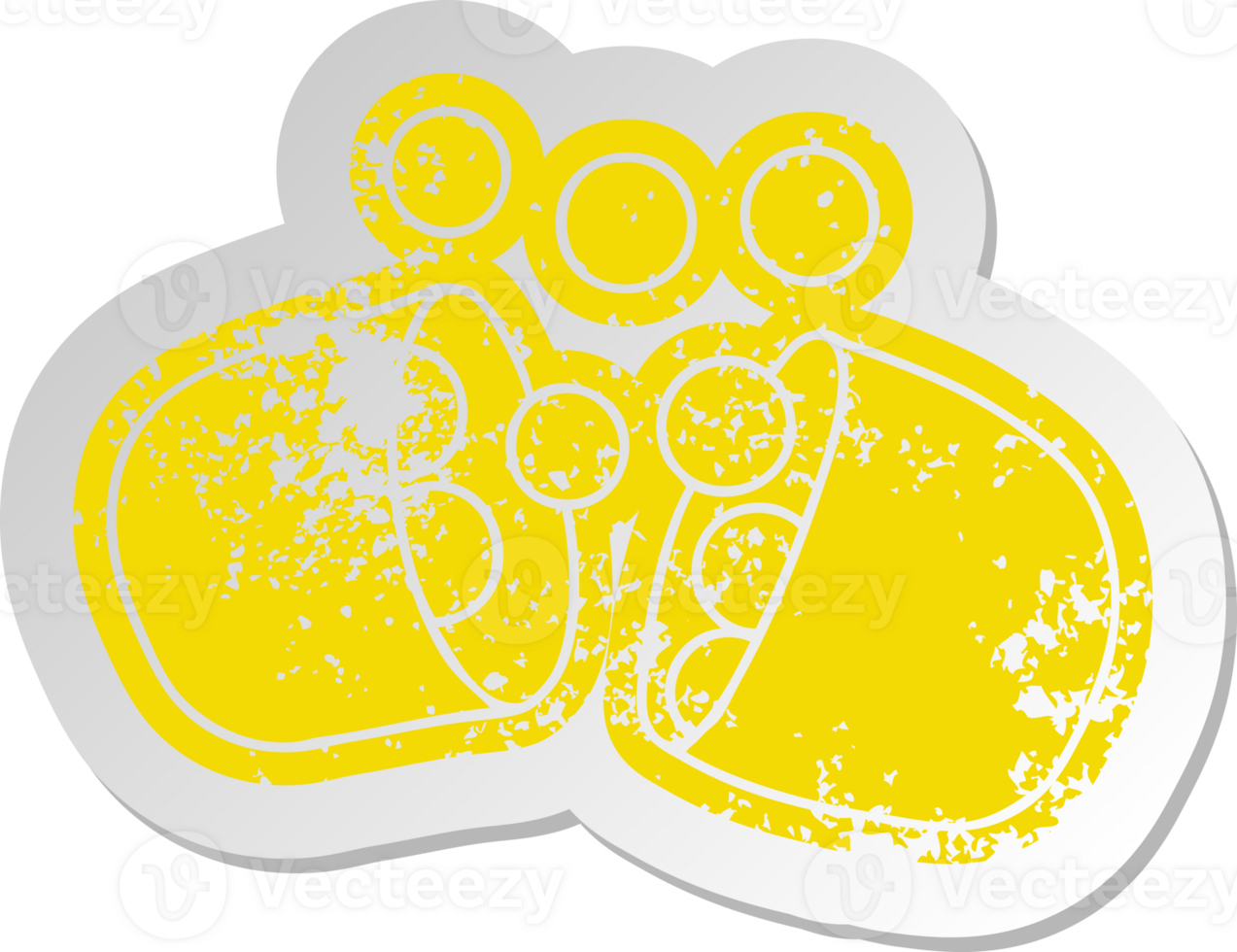 distressed old cartoon sticker of opened medicine tablet png